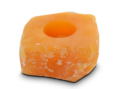 Orange Calcite Square Candle Holder