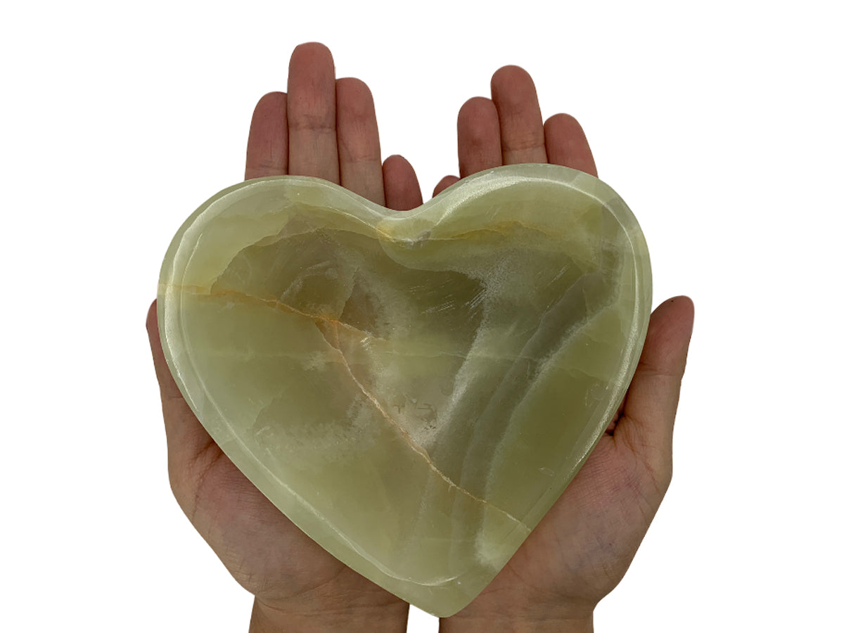 Green Onyx Heart Snack Bowl