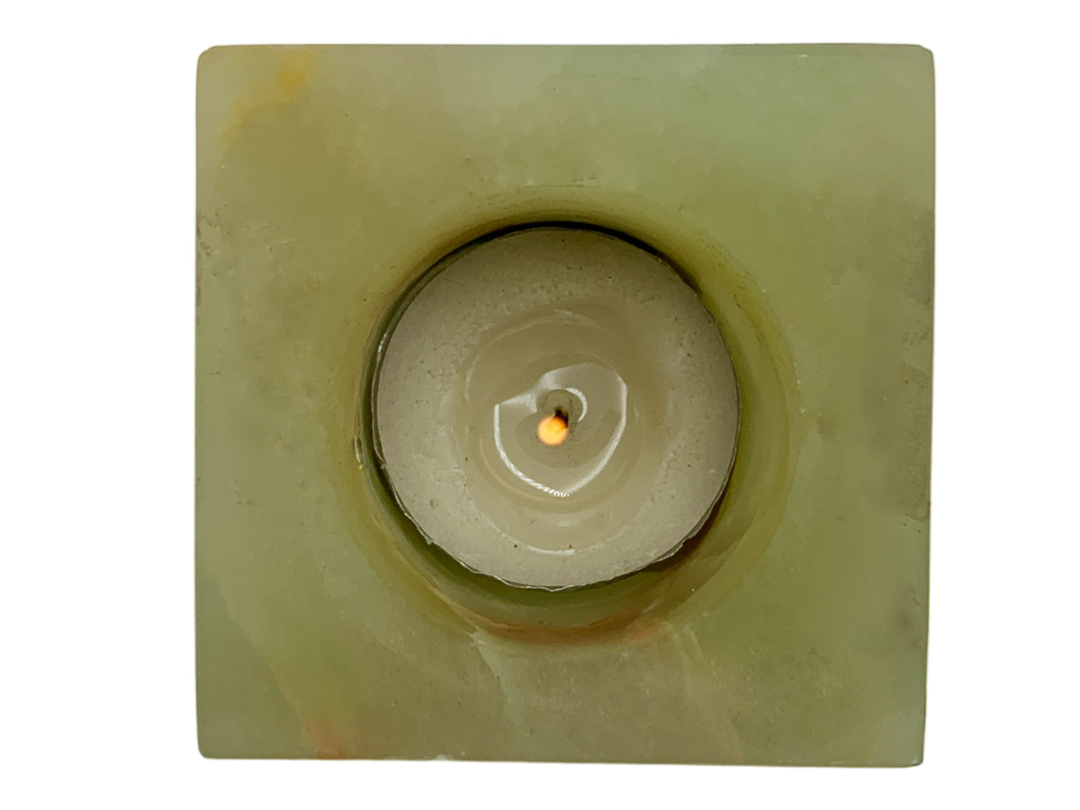 Green Onyx Prism Candle Holder