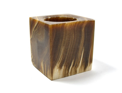 Brown Onyx Square Candle Holder