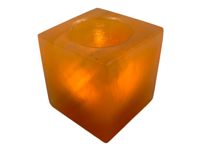 Orange Calcite Prism Candle Holder