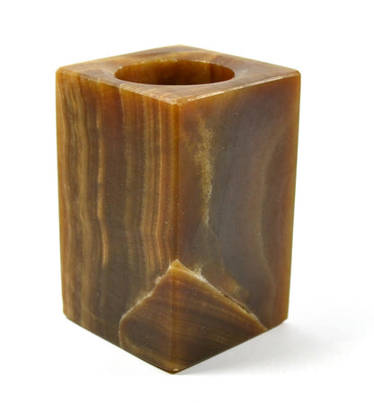 Brown Onyx Square Candle Holder