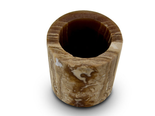 Brown Onyx Cylinder Candle Holder
