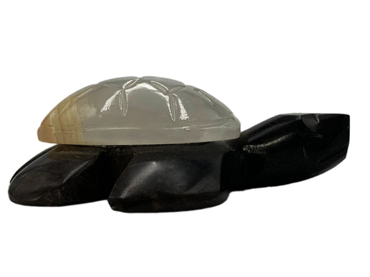 Small Black Onyx Sea Turtle with Shell