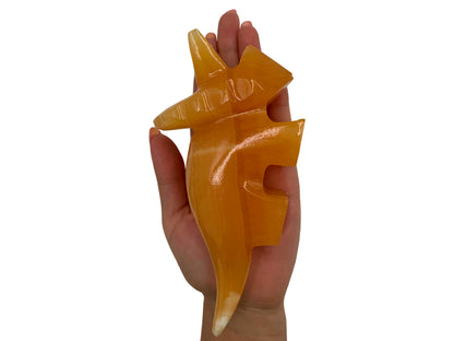 Orange Calcite Triceratops