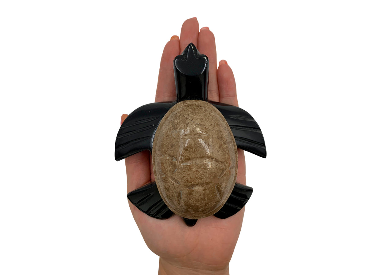 Medium Black Onyx Sea Turtle With Shell