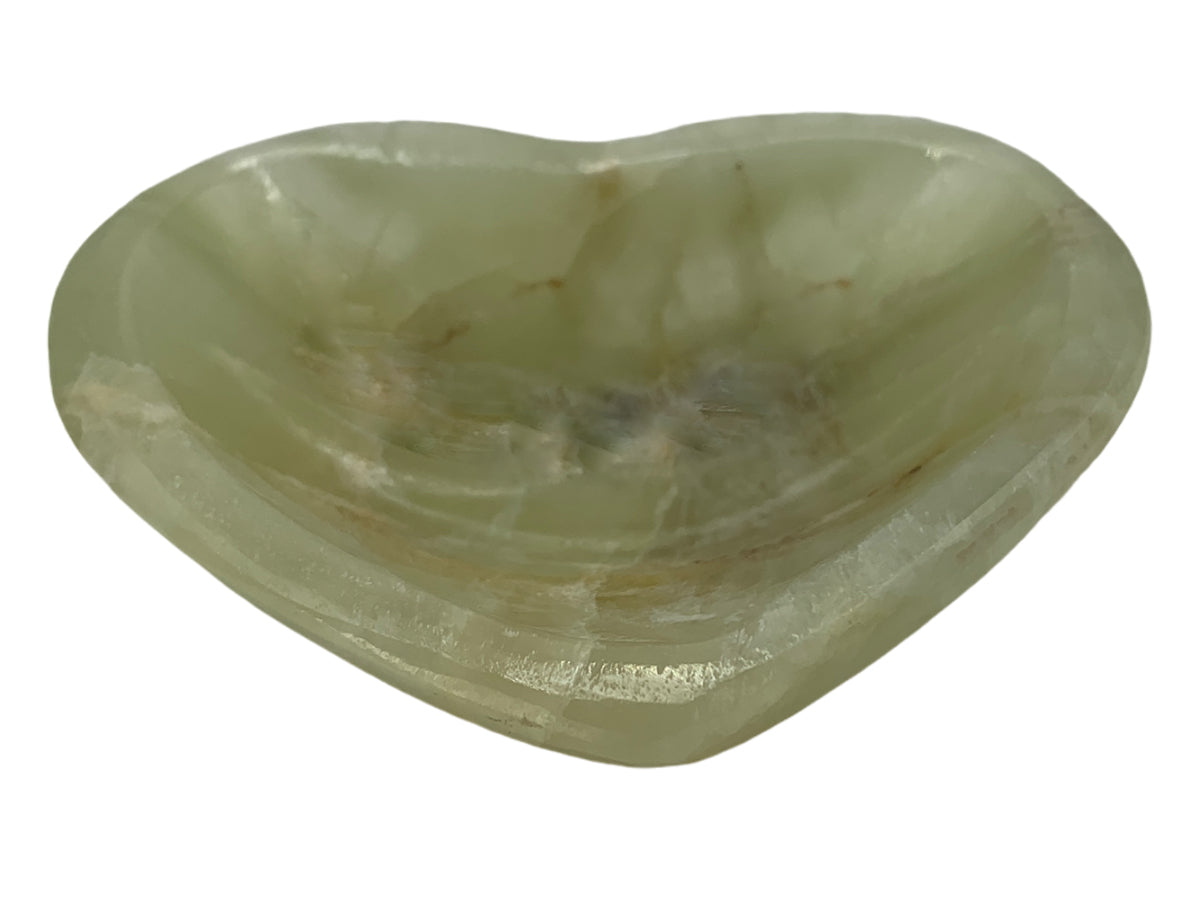 Green Onyx Heart Snack Bowl