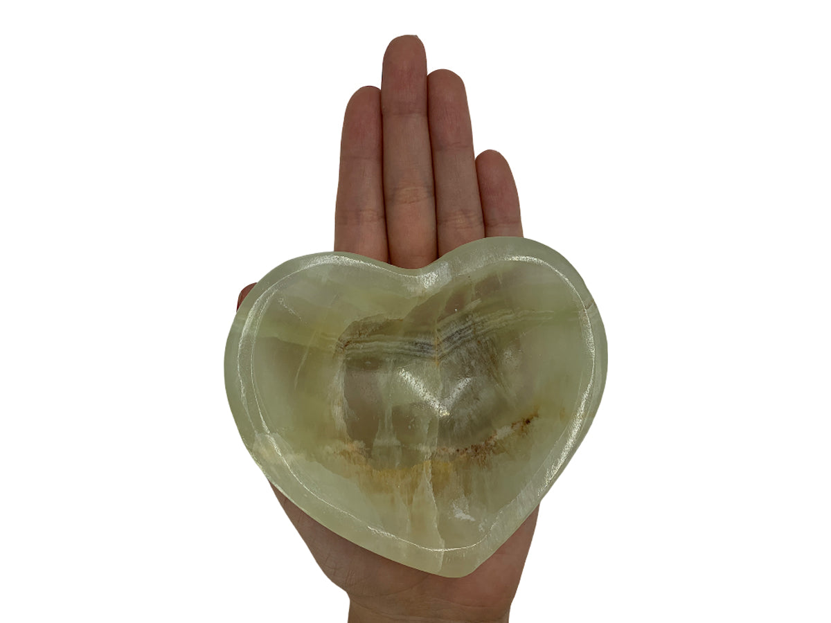 Green Onyx Heart Snack Bowl