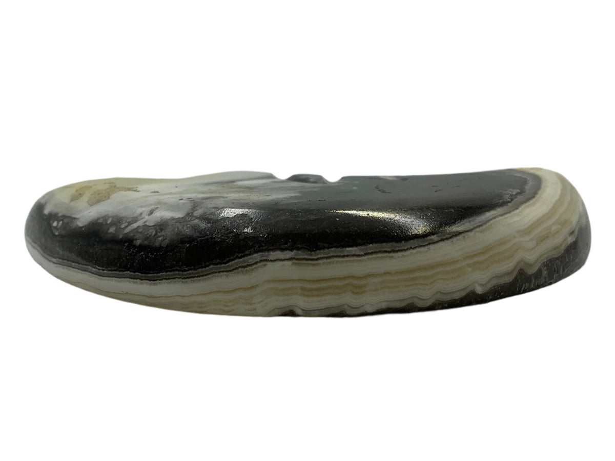 Zebra Onyx Half Moon Face