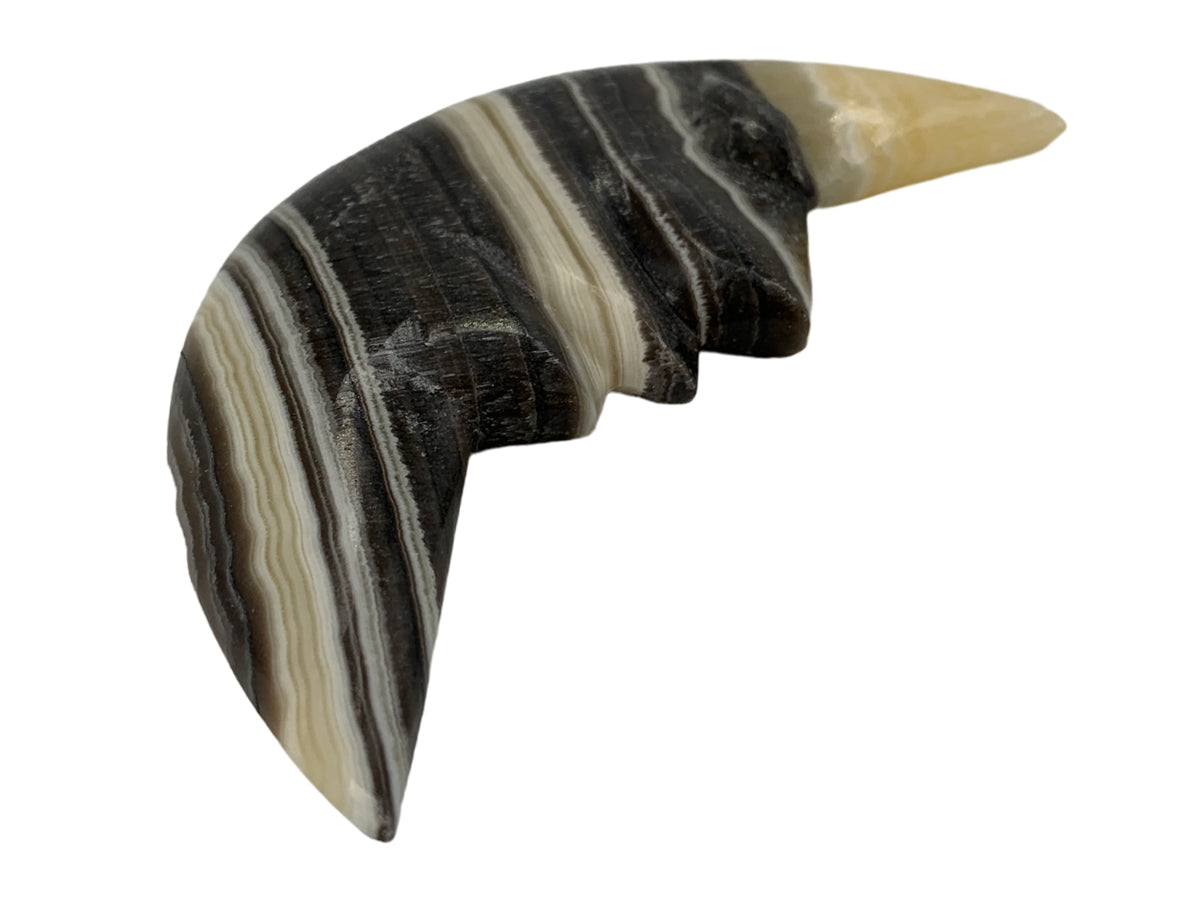 Zebra Onyx Half Moon Face