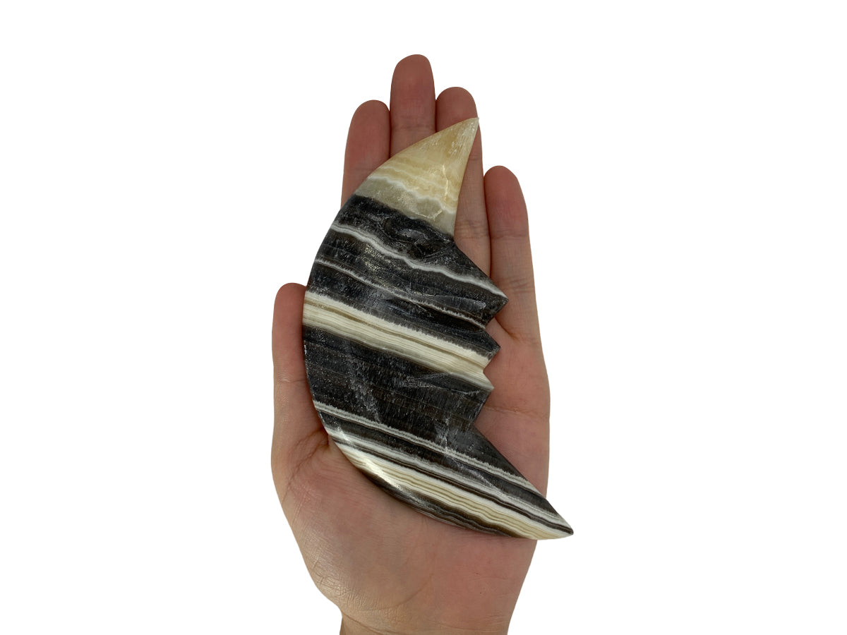 Zebra Onyx Half Moon Face