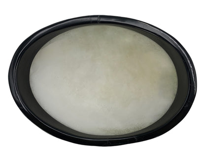 White Onyx Oval Bowl Black Edge