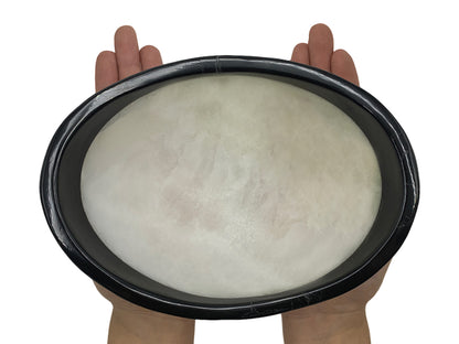 White Onyx Oval Bowl Black Edge