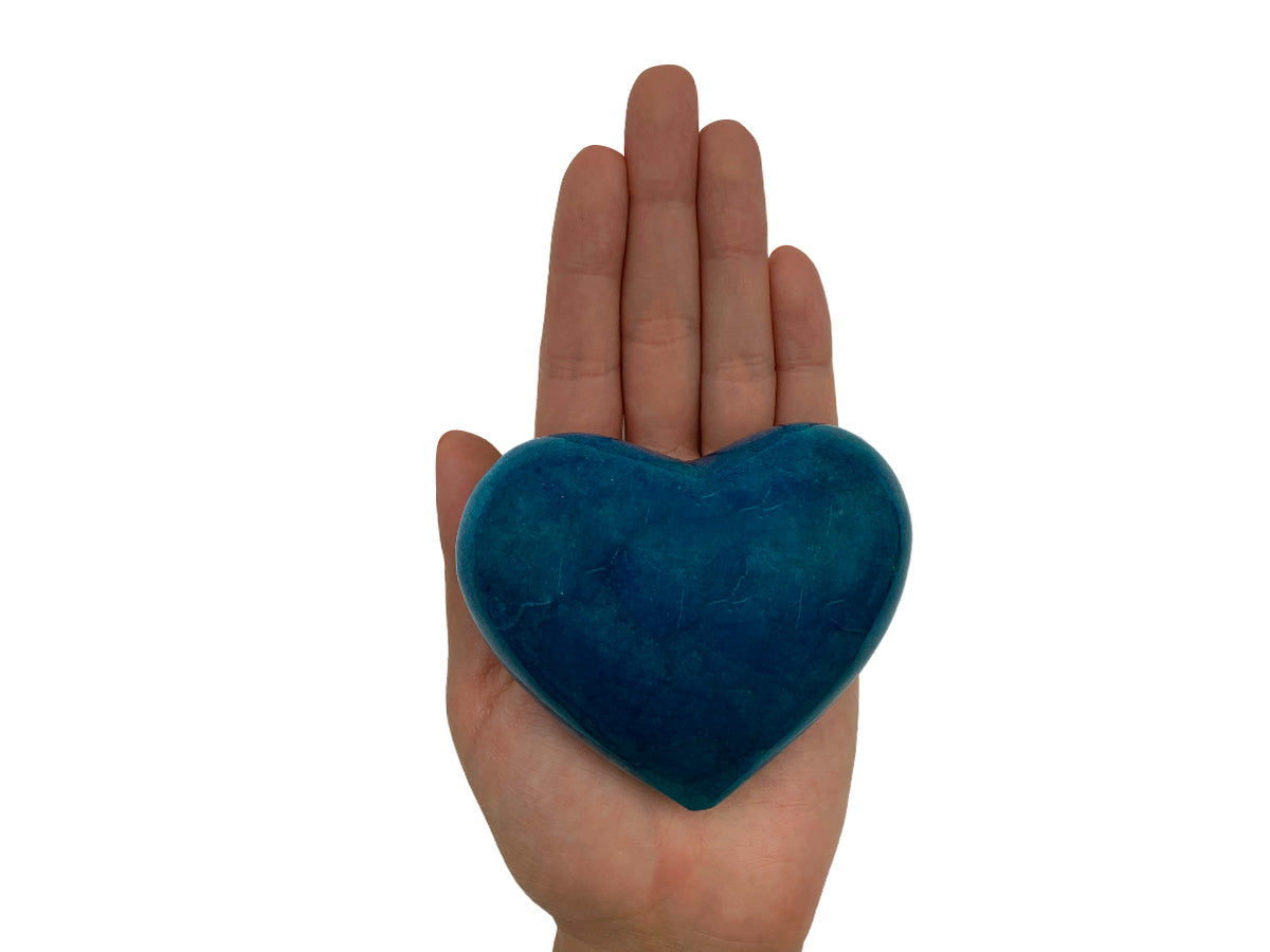 Blue Pigmented Onyx Heart
