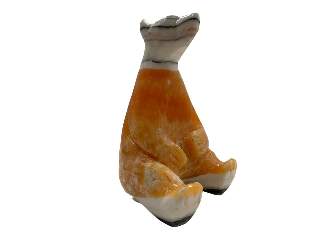 Zebra Calcite Sitting Polar Bear