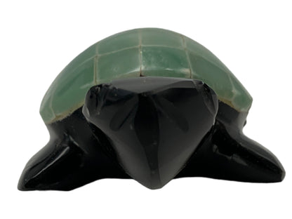 Black Obsidian Turtle with Colored Shell