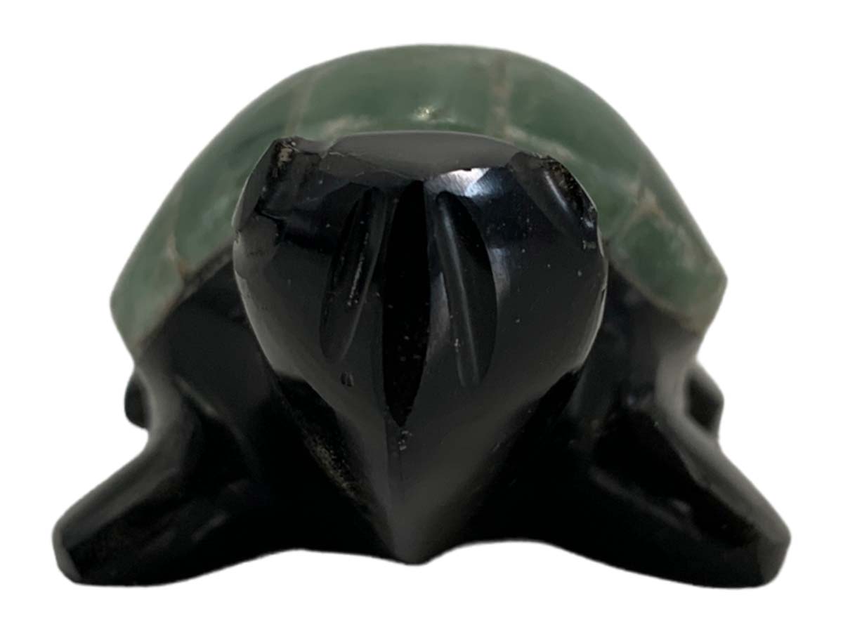 Black Obsidian Turtle with Colored Shell