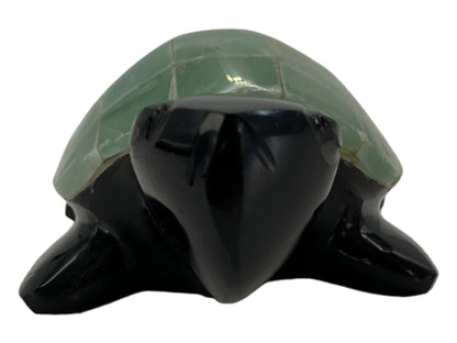 Black Obsidian Turtle with Colored Shell