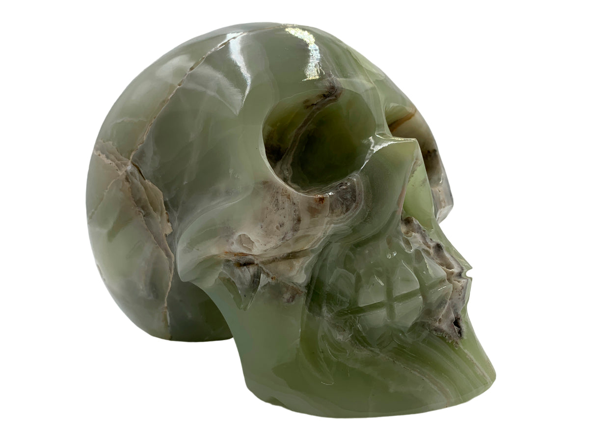 Green onyx skull