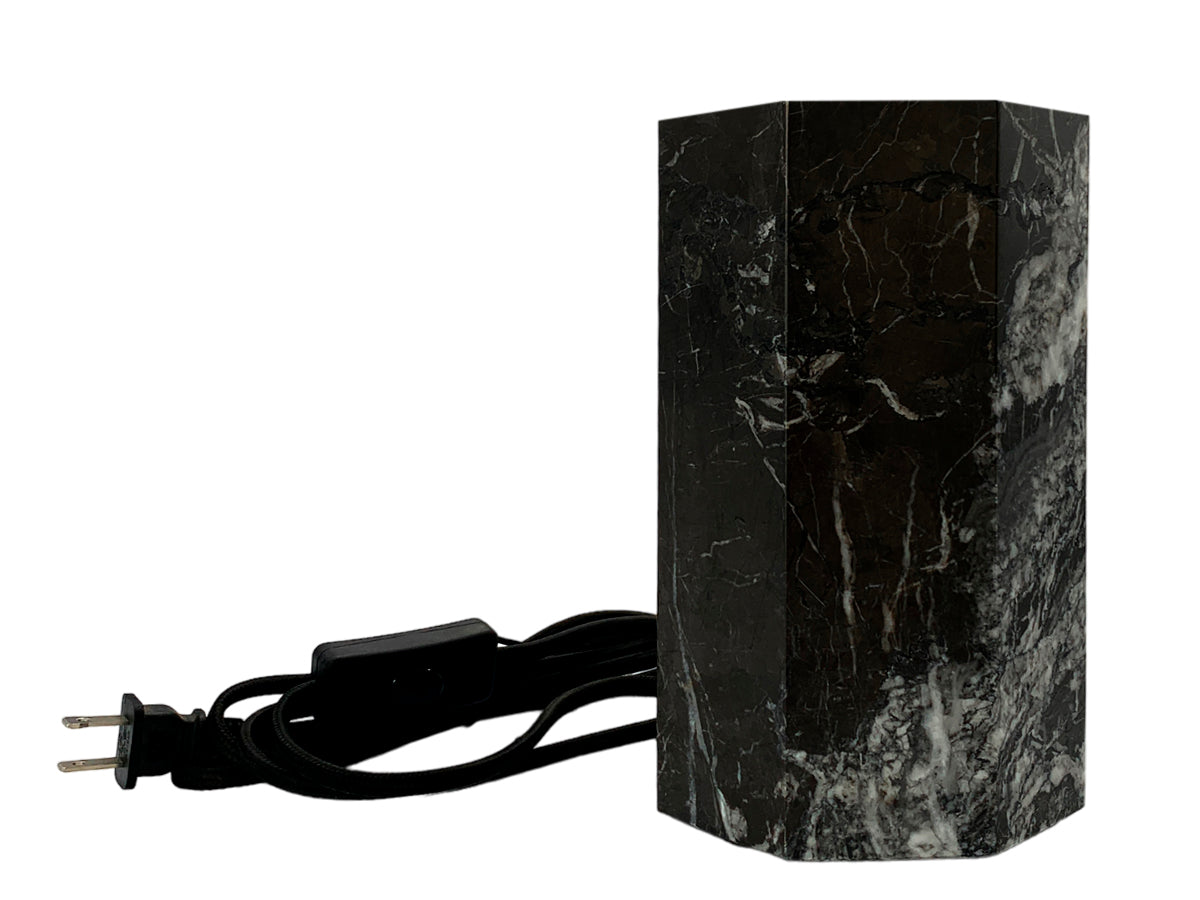 Black Marble Octagon Lamp