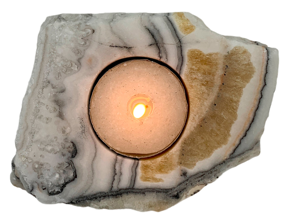 Zebra Calcite Irregular Candle Holder
