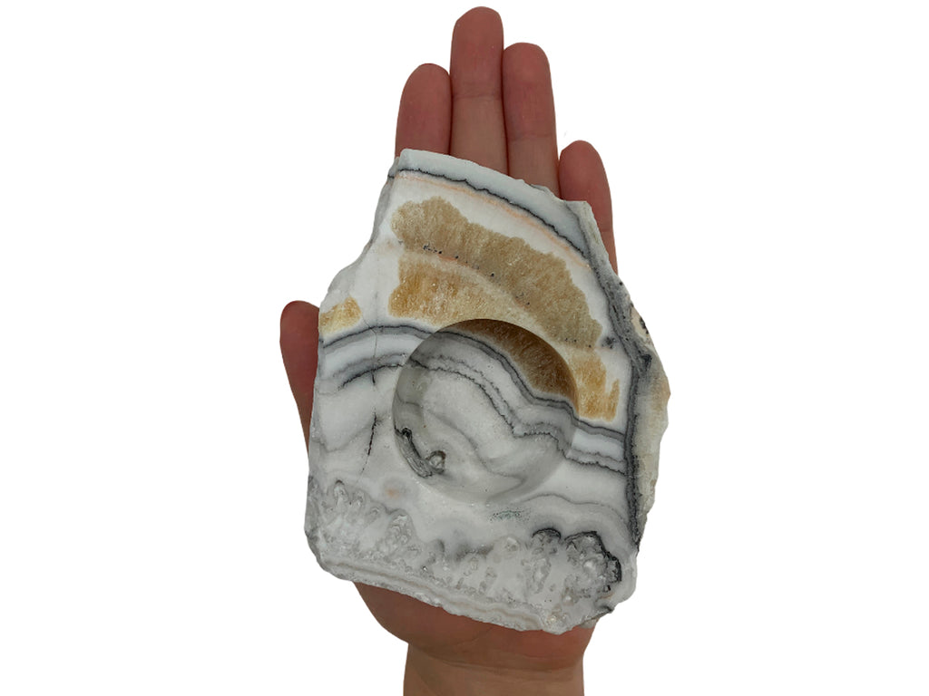 Zebra Calcite Irregular Candle Holder