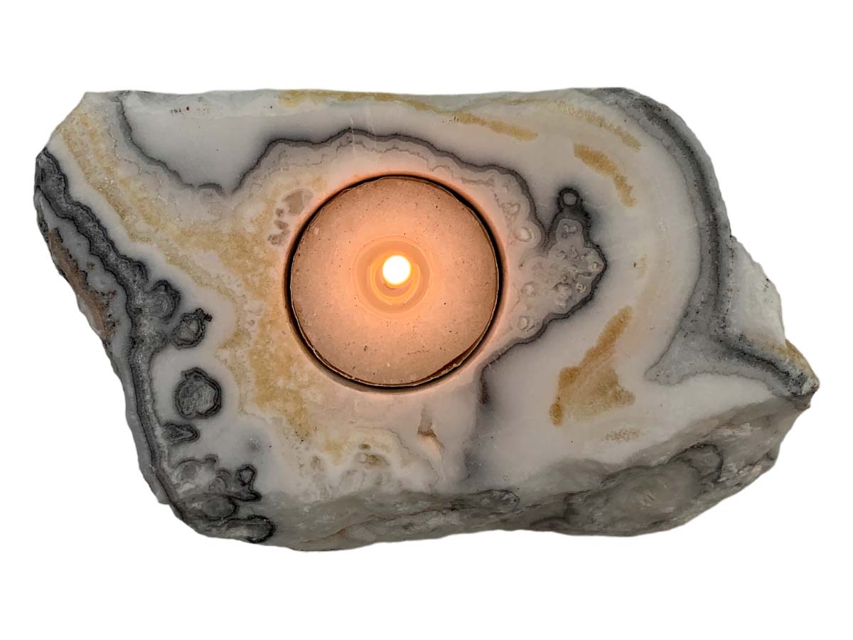 Zebra Calcite Irregular Candle Holder