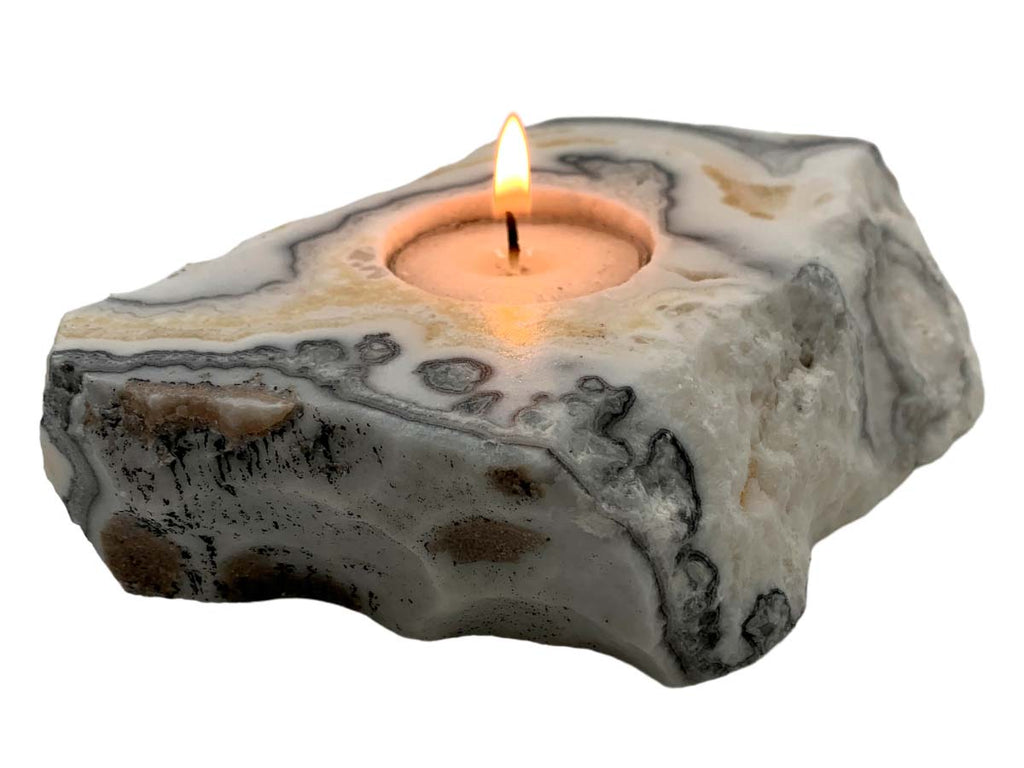 Zebra Calcite Irregular Candle Holder
