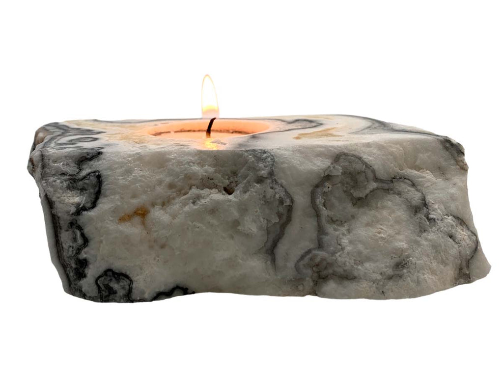 Zebra Calcite Irregular Candle Holder