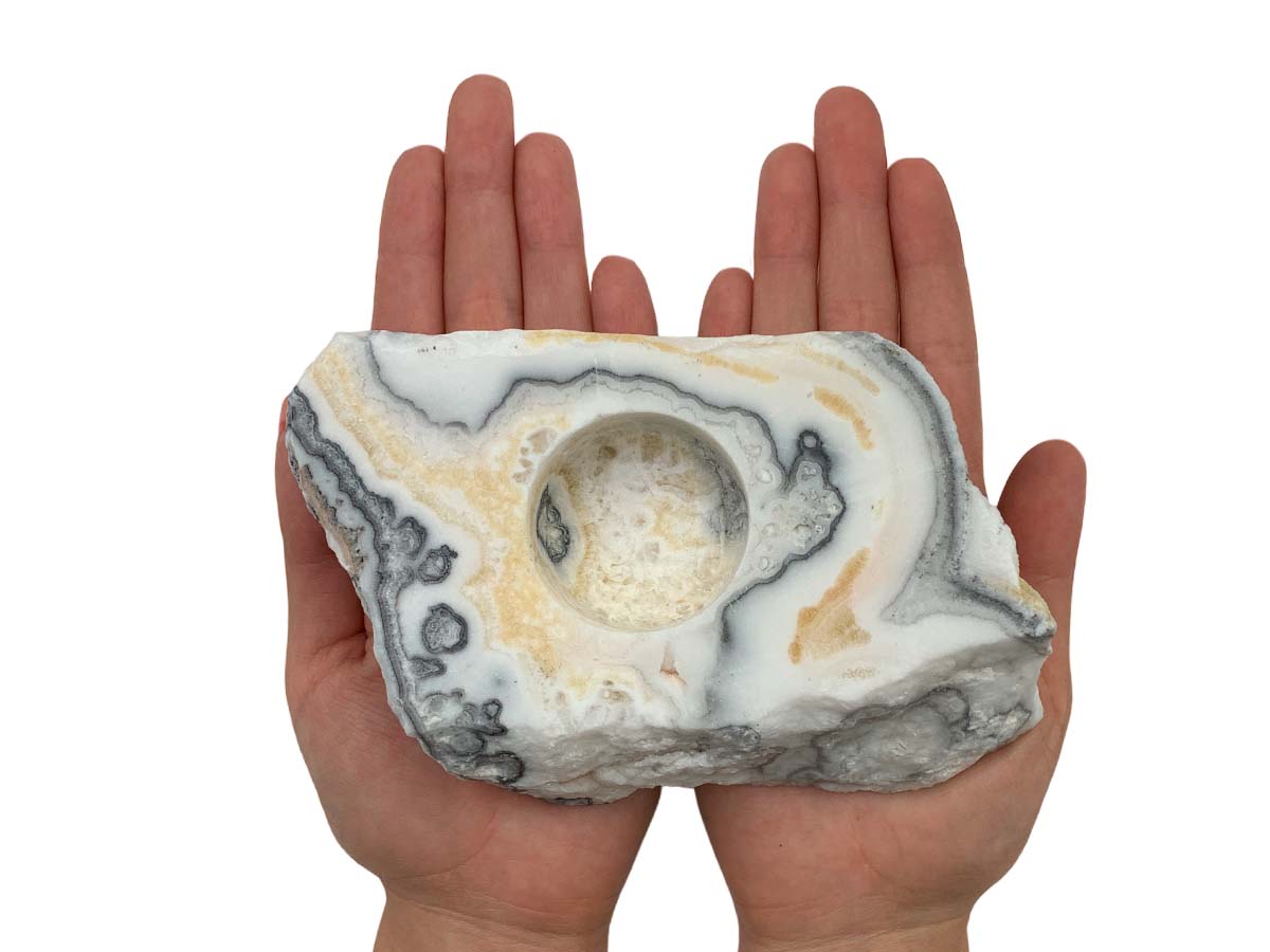Zebra Calcite Irregular Candle Holder