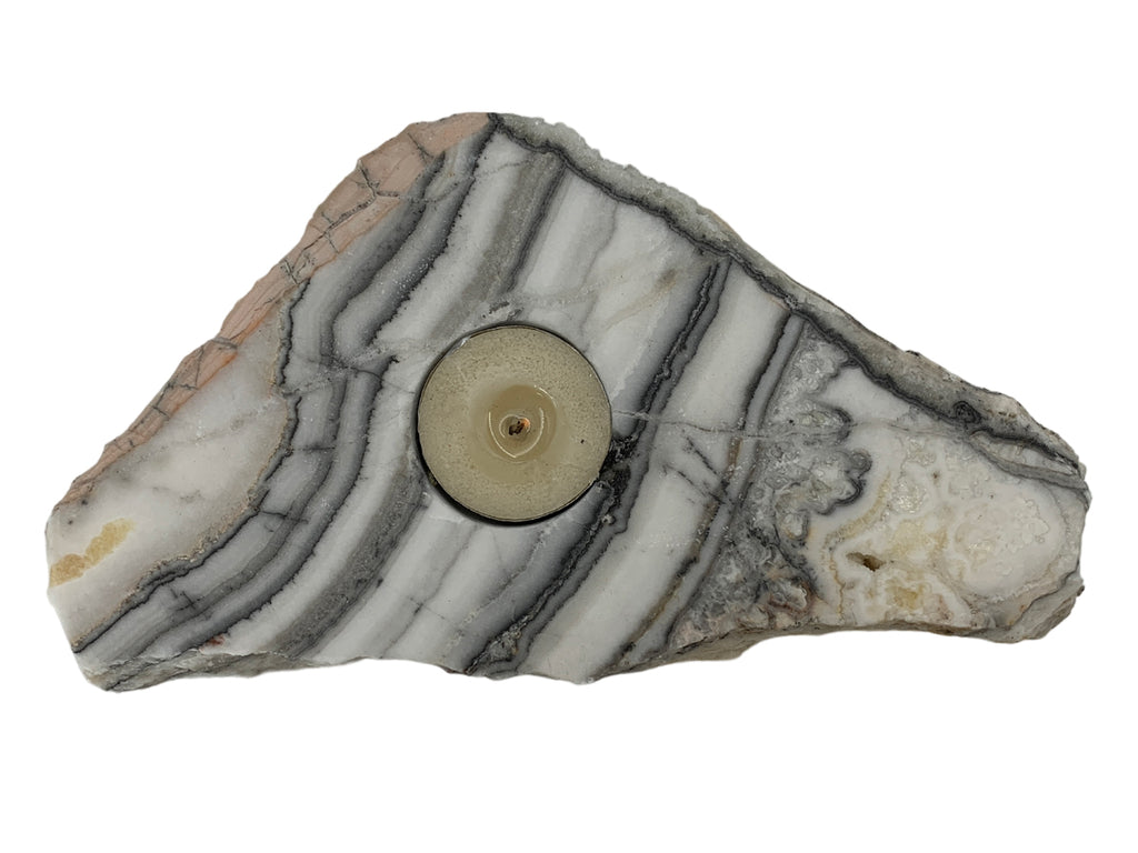 Zebra Calcite Irregular Candle Holder