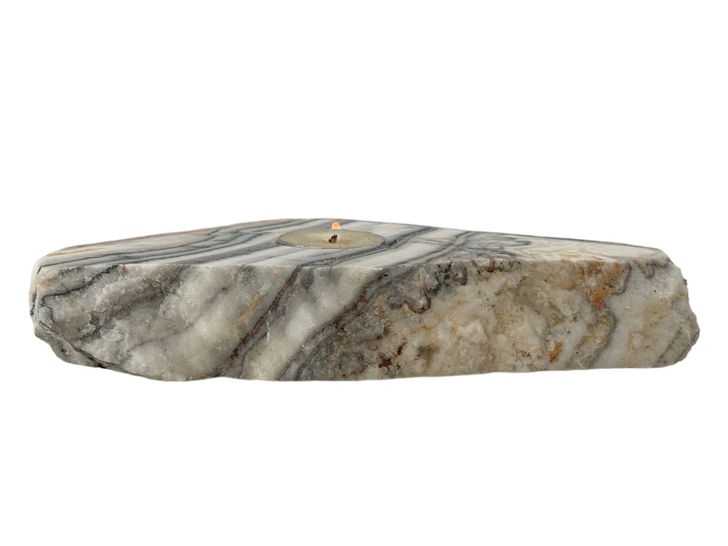 Zebra Calcite Irregular Candle Holder