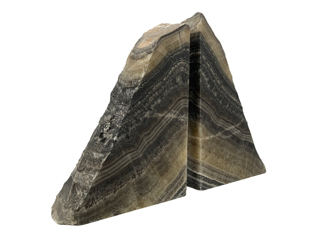 Gray Zebra Onyx Bookend