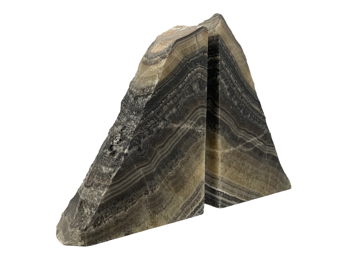 Gray Zebra Onyx Bookend
