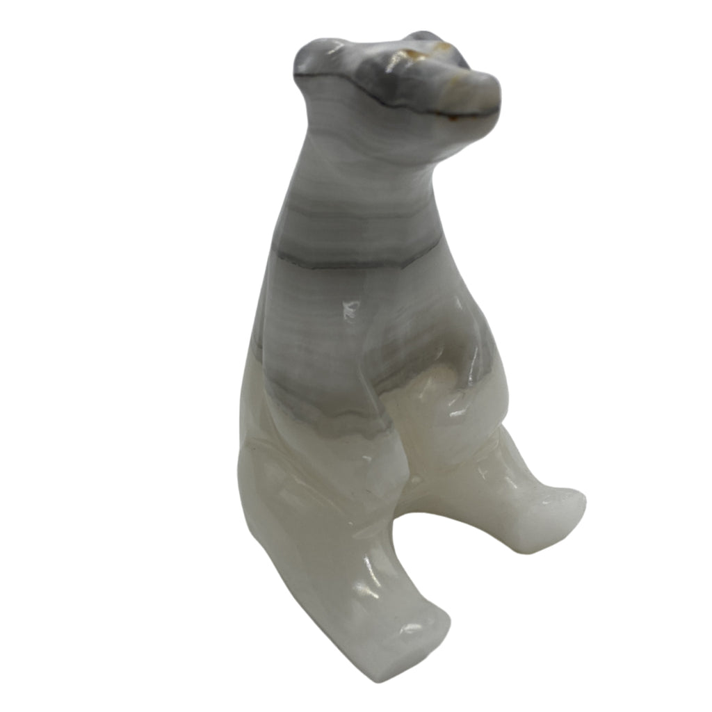 White Onyx Sitting Polar Bear