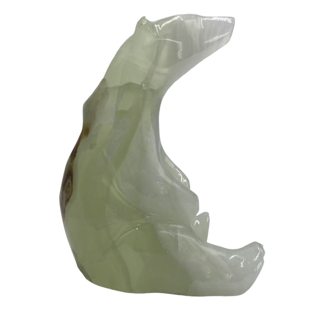 Green Onyx Sitting Polar Bear