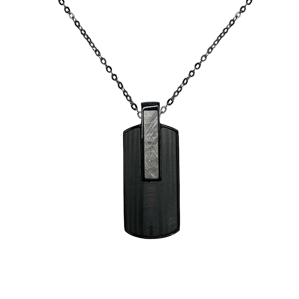 Semi-rectangular Muonionalusta meteorite plate pendant