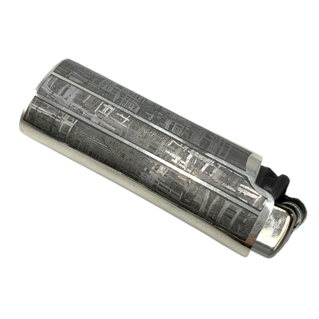 Lighter holder with 925 silver meteorite, 2.5x1.5x7 cm.