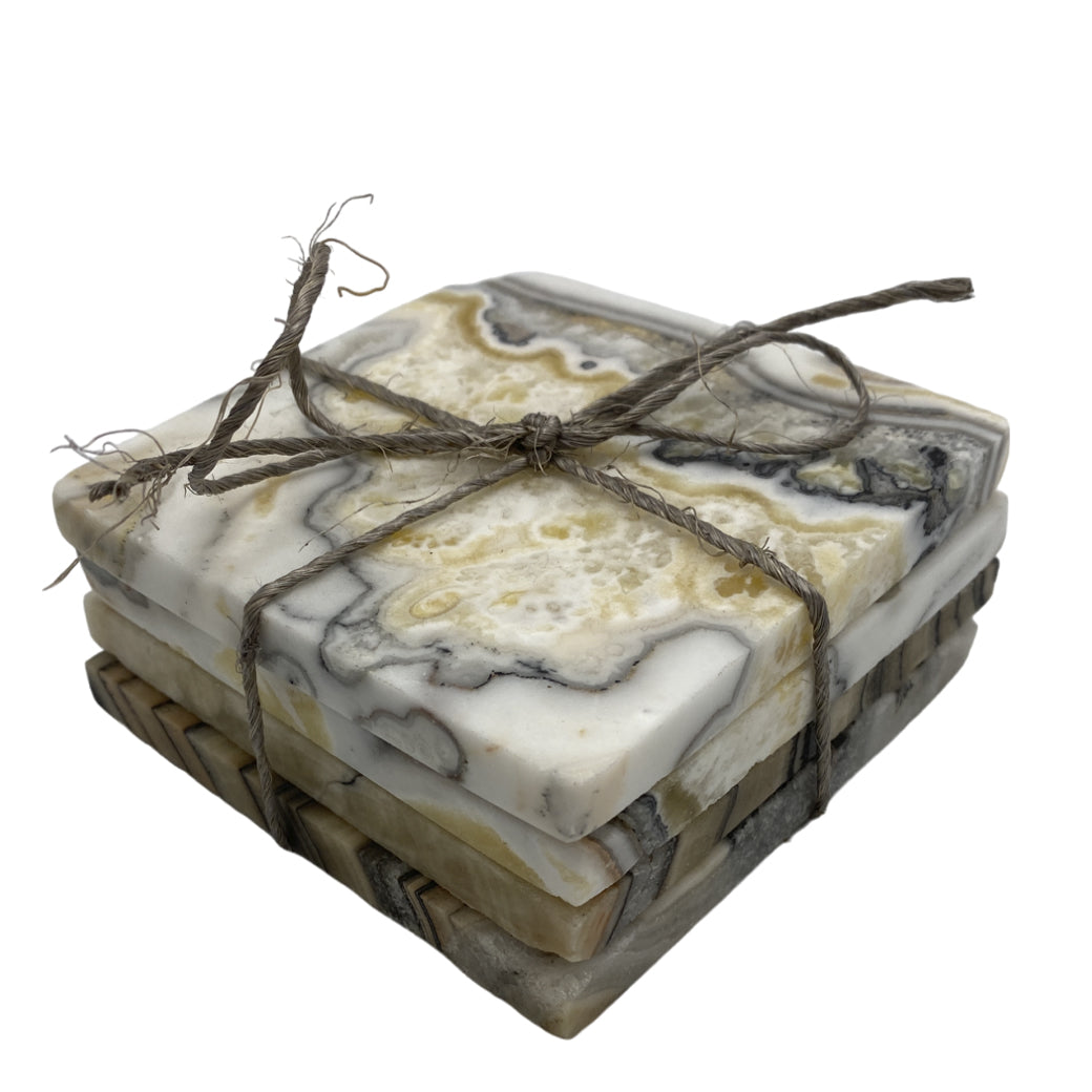 Zebra Calcite Square Coaster