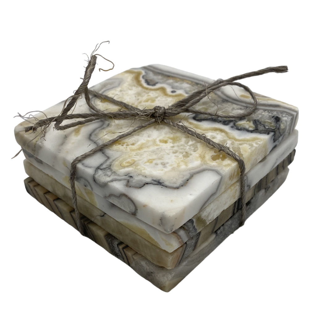 Zebra Calcite Square Coaster