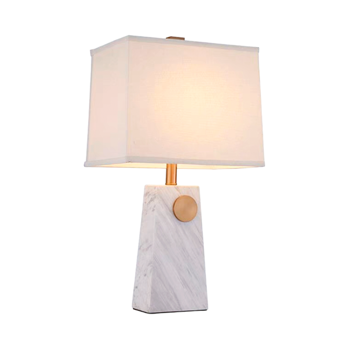 Prism Marble Lamp With Metal Support And Shade  34X63 Cm