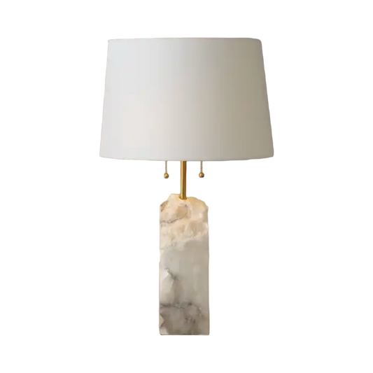 Prism Marble Lamp With Metal Support And Shade