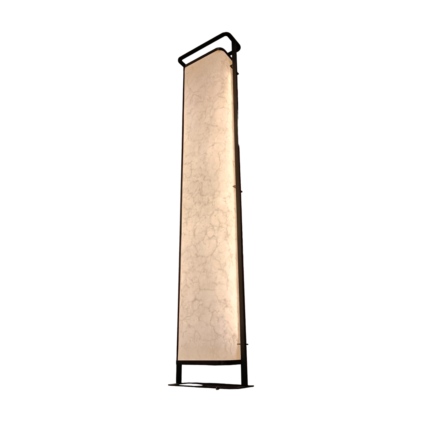 Rectangular Alabaster Lamp With Stainless Steel Support  25X12X12 Cm