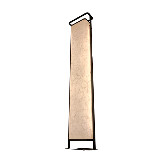 Rectangular Alabaster Lamp With Stainless Steel Support  25X12X12 Cm