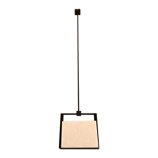 Alabaster Cube Hanging Lamp With Metal Support  32X69X180 Cm
