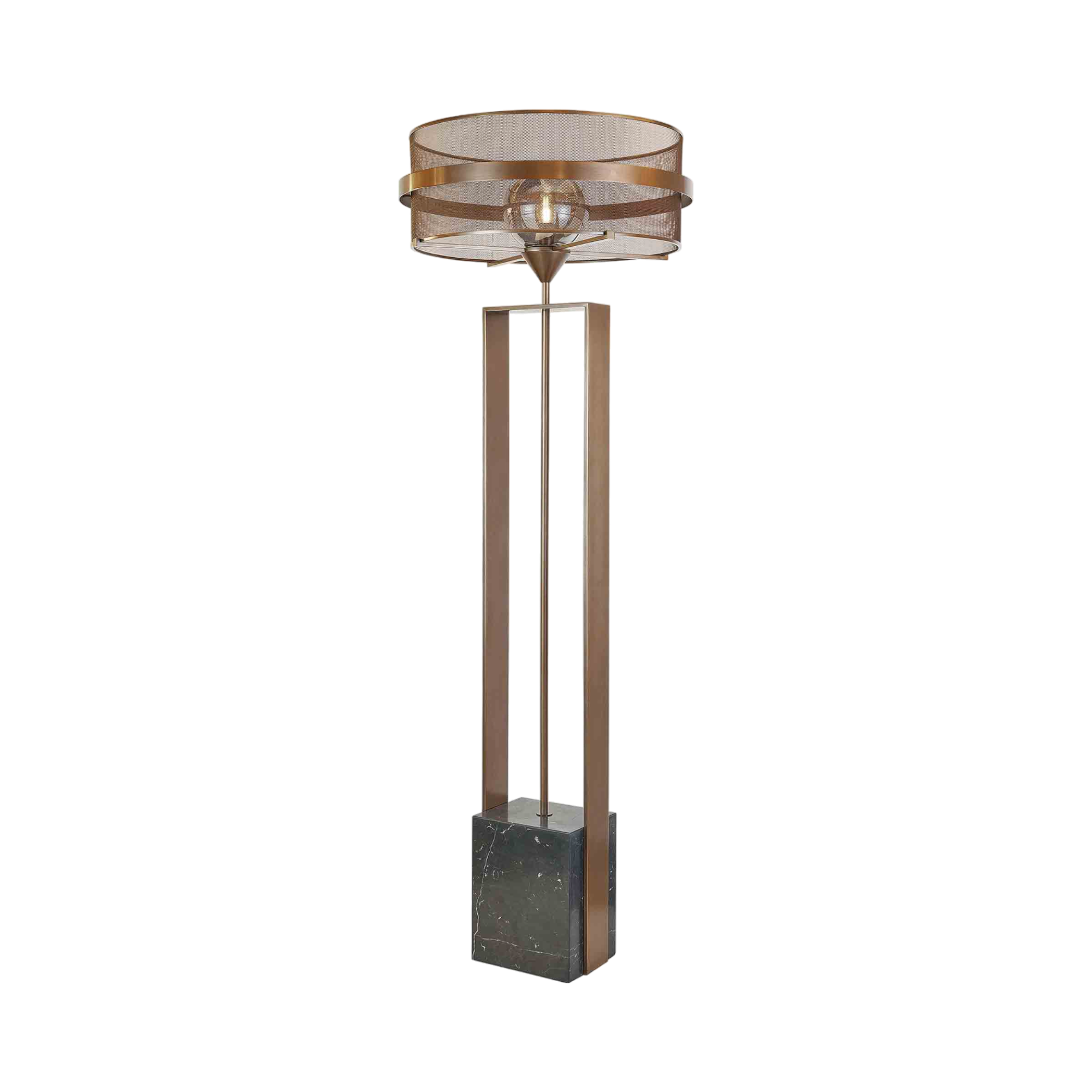 Square Marble Lamp With Stainless Steel Support And Shade  70X200 Cm
