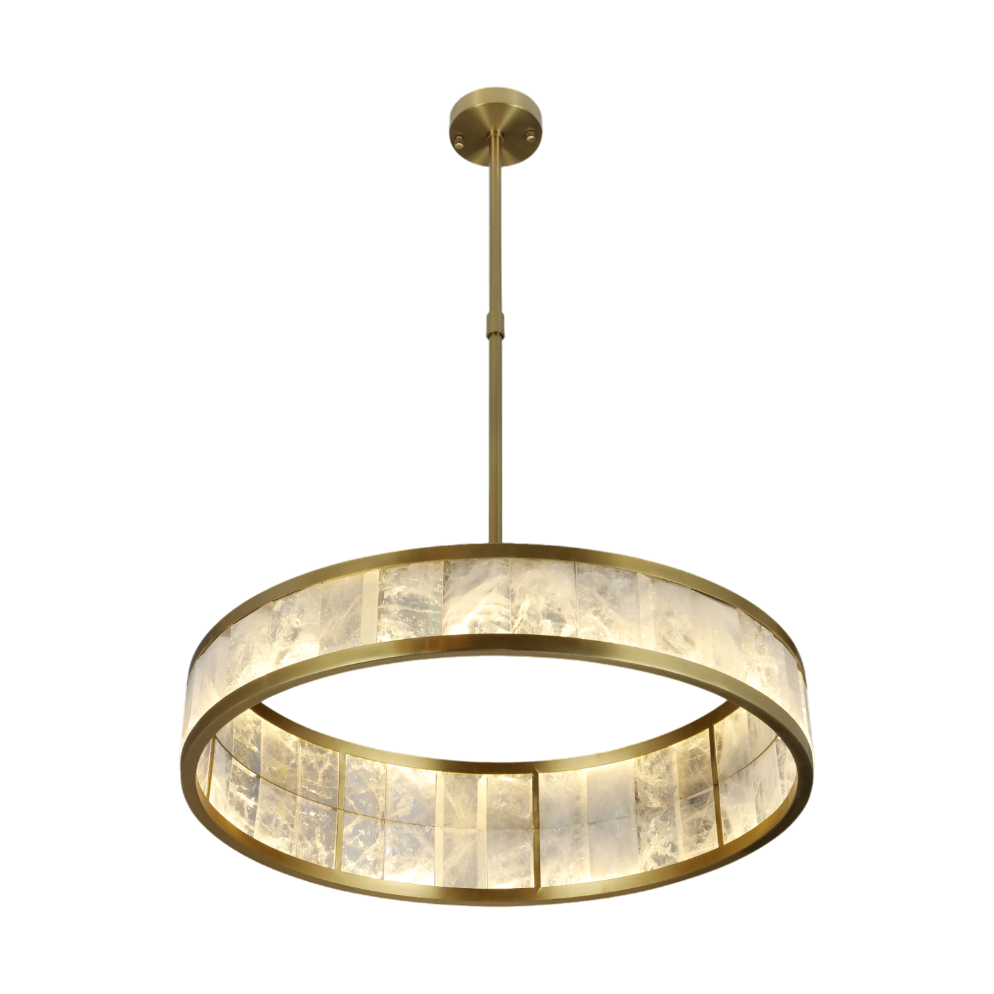 Circular Hanging Lamp With Metal Support  75 Cm