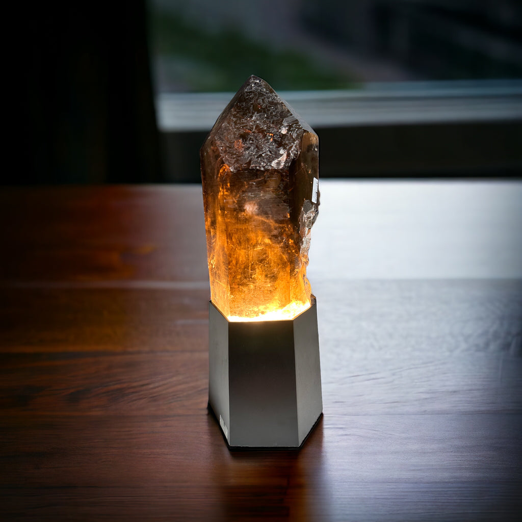Smokey quartz lamp