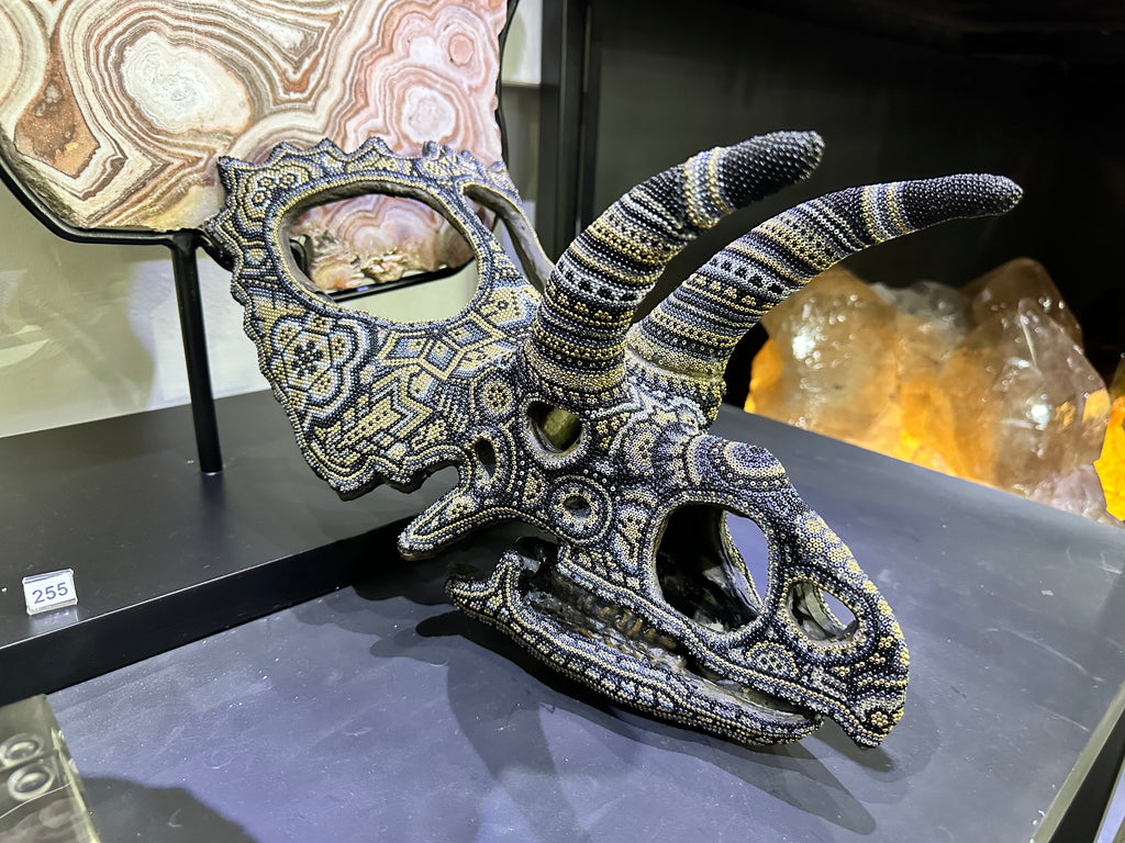 Imitation Fossil with Huichol decorations