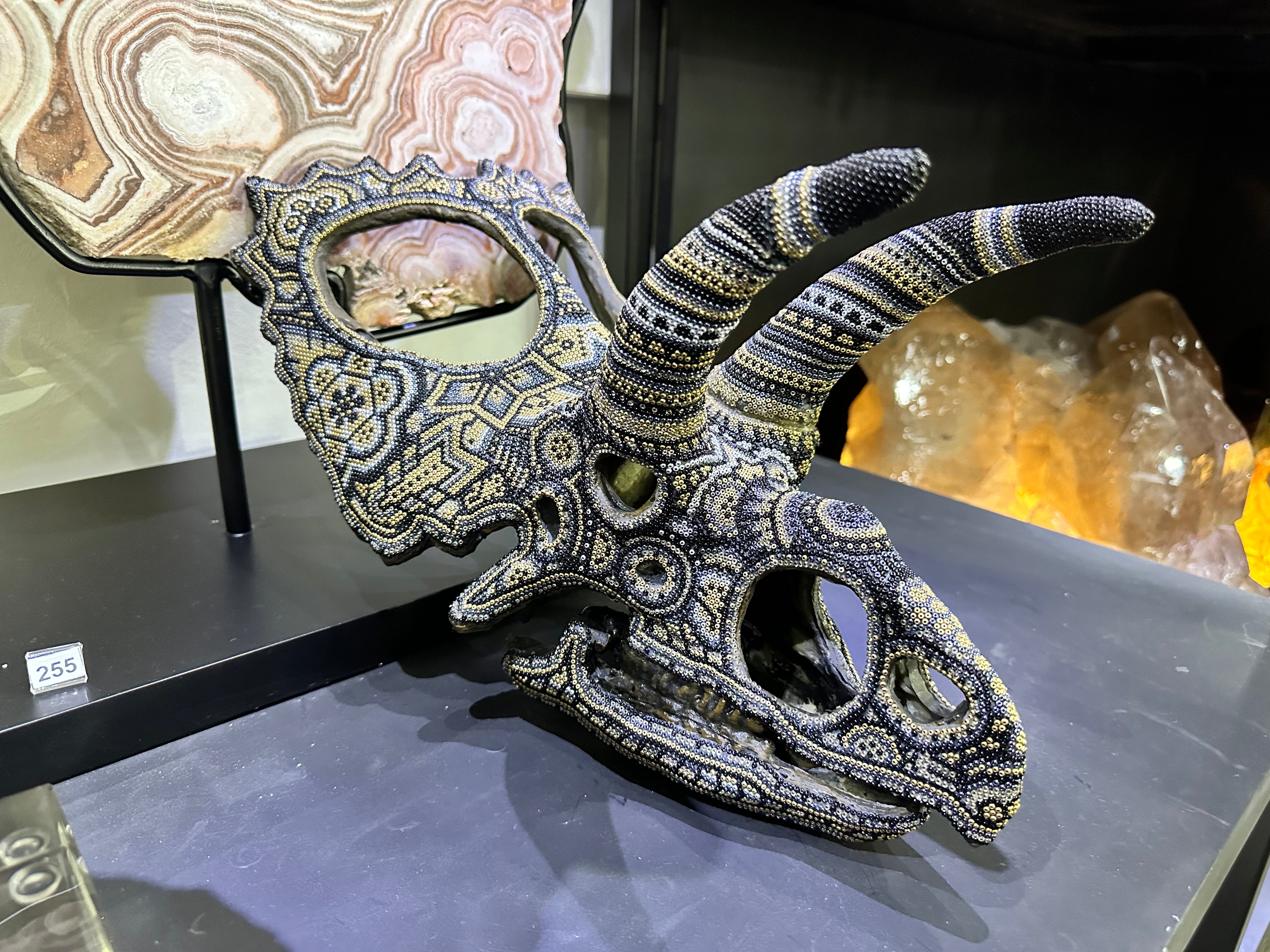 Imitation Fossil with Huichol decorations